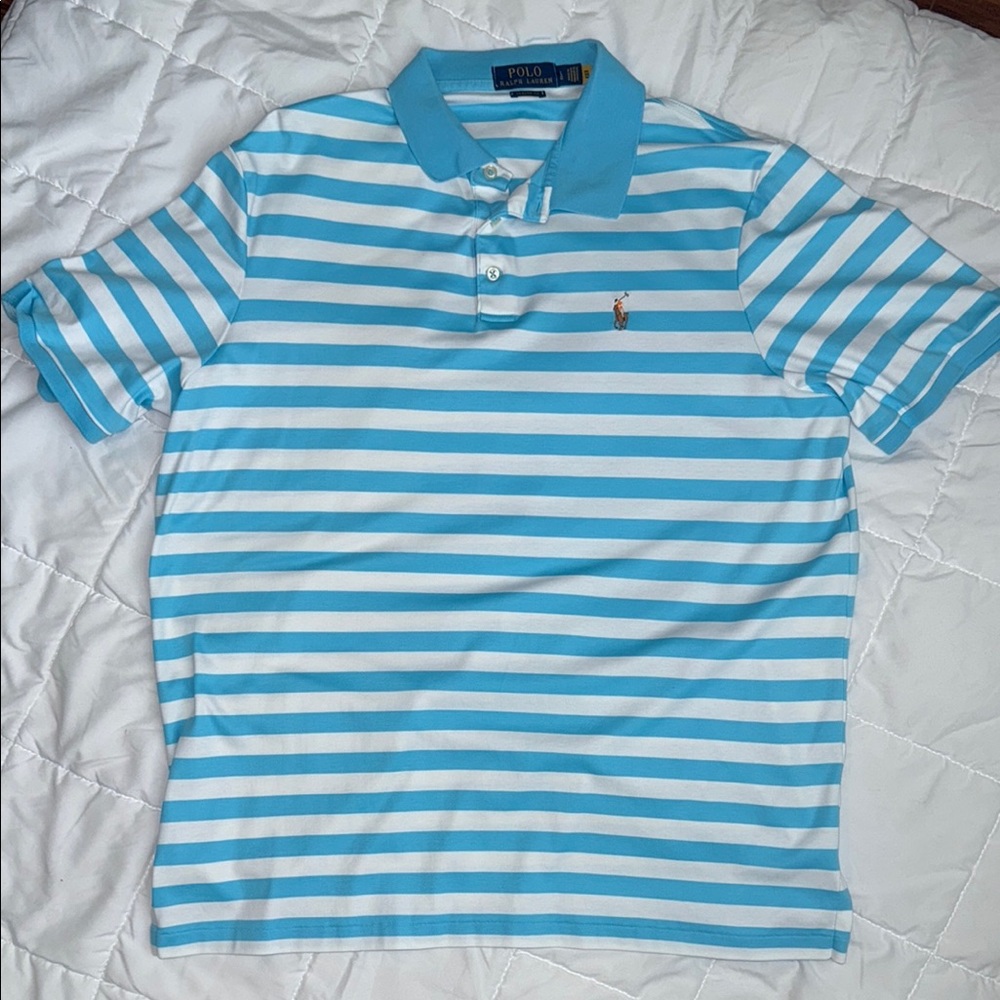 Polo by Ralph Lauren Blue and White Striped Polo Shirt